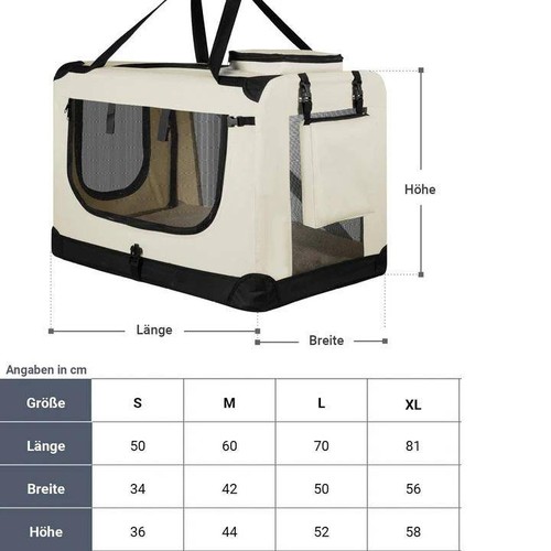 Hundetransportbox Hundebox faltbar Autotransportbox L Beige B-WARE - Bild 7 von 7