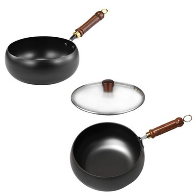 11inch Wok Pan Holzgriff Gas Chinesisch Wok für Camping Kitchen Restaurant