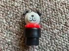Vintage Fisher Price Little People Black & White Dog Lucky with Red Collar