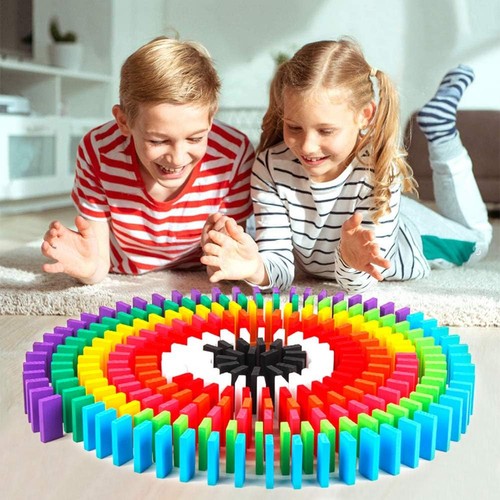 Super Domino Blocks, 360PCS Bulk Domino Start Kit 12 Colorful Wooden Domino B... - Picture 8 of 8