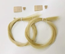 2 Bow Hair - Violin, Viola Bows Ready Plug & Wedge Kit - Unbleached, 29.5"