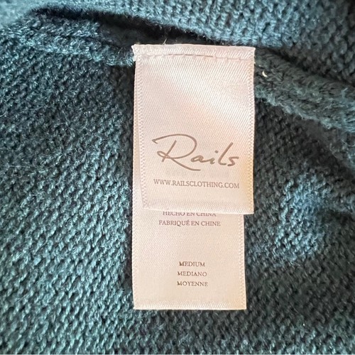Rails Wool Cotton Teal Reese Button Up Cardigan Pink Smiley Faces M - Picture 7 of 8