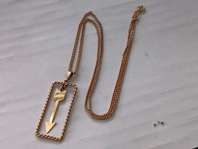 Vintage seltene 1/20 12 K Gold Filled Halskette mit Pfeil Anhänger