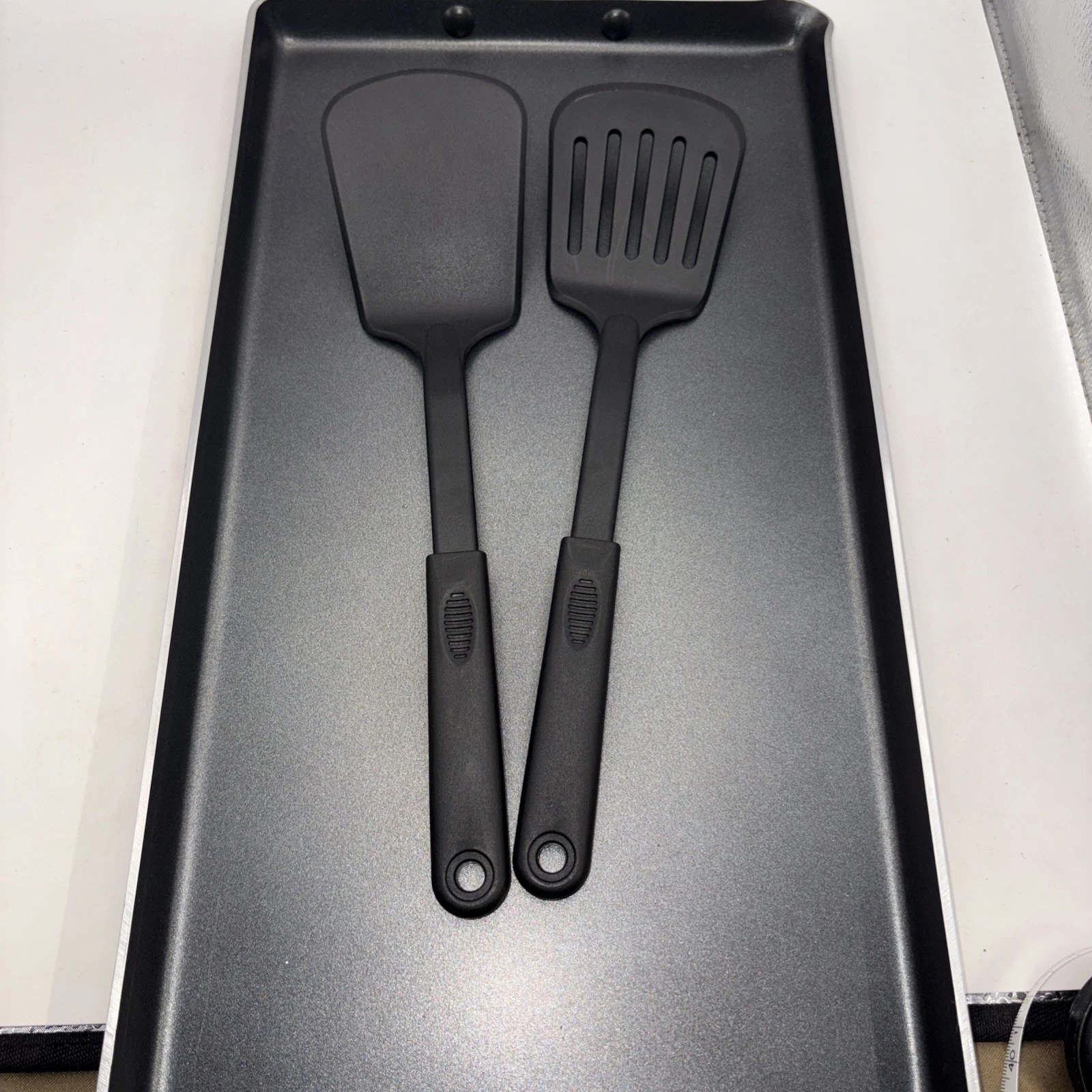 Double Nonstick Griddle With Utensils 18x10” With Pour Spout