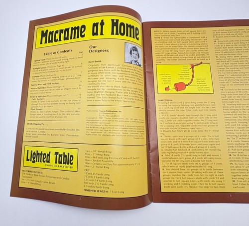 Macrame at Home Craft Instruction Booklet Vintage 1980 Knot Cord Techniques - Picture 2 of 9