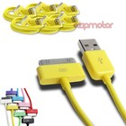 6 USB SYNC DATA POWER CHARGER CABLE DOCK CONNECTOR APPLE IPAD IPHONE IPOD YELLOW
