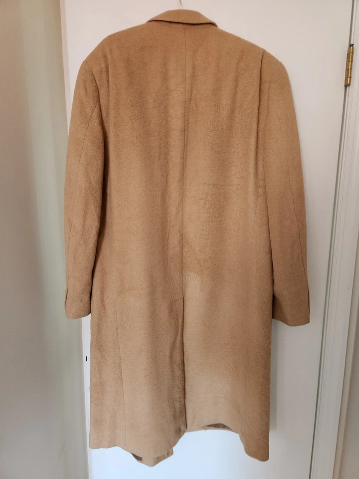 Lauren Ralph Lauren 100% Camel Hair Mens Long Overcoat 44L See Description - Image 3 of 4