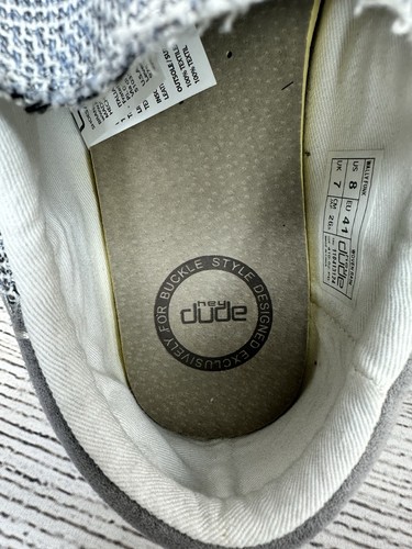 Hey Dude Wally Funk Casual Shoes Men Size 8 Woven Rain Slip On Sneakers - Gray - Picture 8 of 10