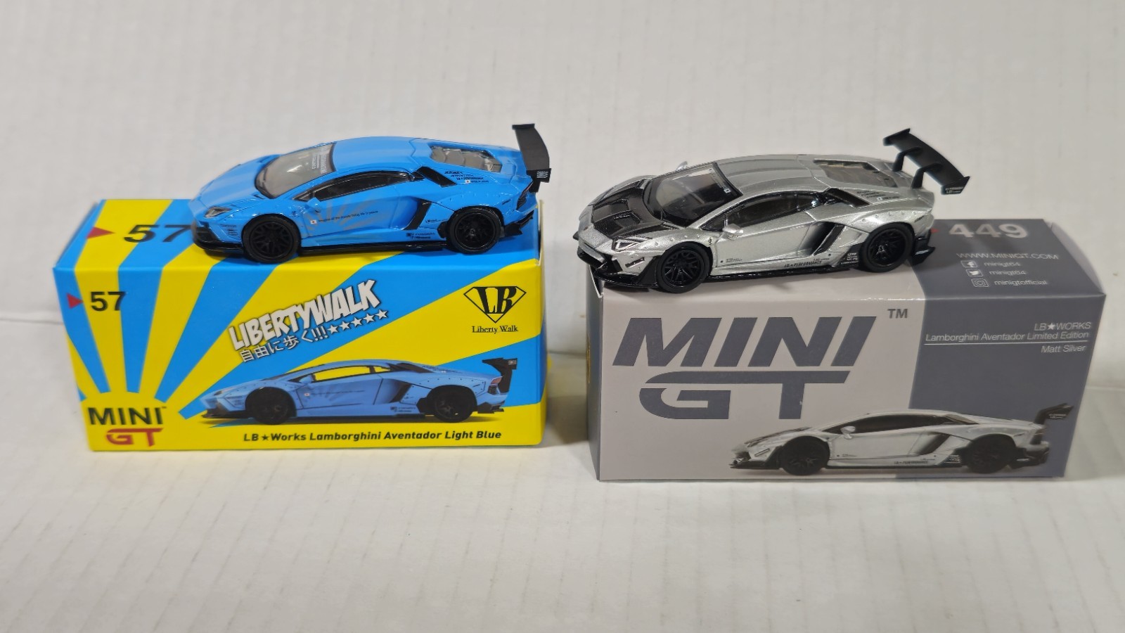 Mini GT LB WORKS Lamborghini Aventador Light Blue #57 And Ma