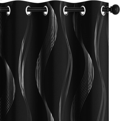 Silver Wave Blackout Thermovorhänge Mit Ösen Geräuschreduzierend, Polyester