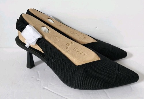 NEU Vivaia Addison spitz zulaufende Fersenriemen-Sandalen mit Absatz schwarz Größe 7,5 neu im Karton Schuhe - Bild 4 von 23