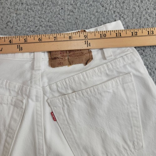 Vintage Levi's 501 Jeans Women's 22x24 White 5S Cropped Boot Ready Made USA 1994 - Picture 15 of 24