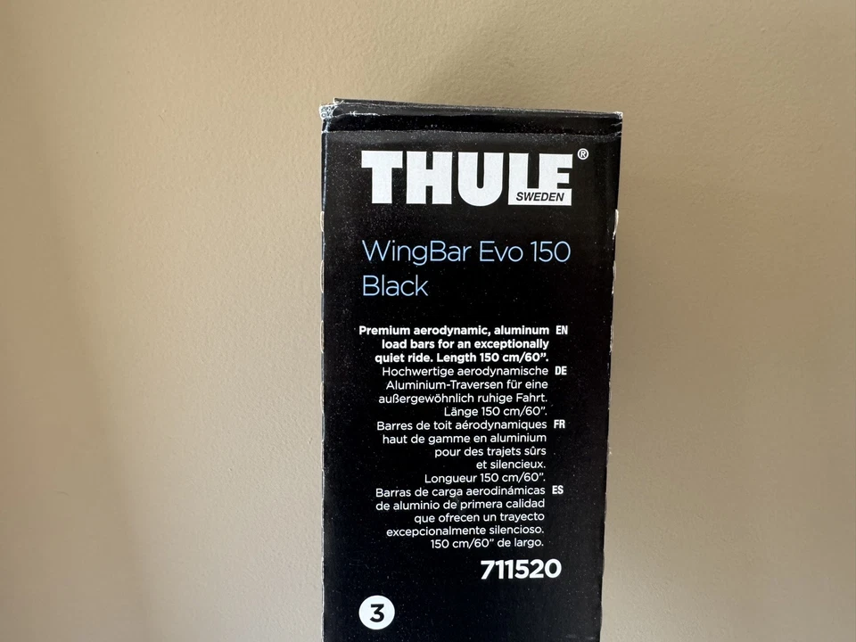 Barra de ala Thule Evo 150 (juego de 2) con canal rápido pies altos (4) - ¡Como nueva! Foto 3 de 4