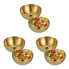 6 Pcs Stainless Steel Bowl Single-layer Salad Bowl Rice Bowl Practical Food