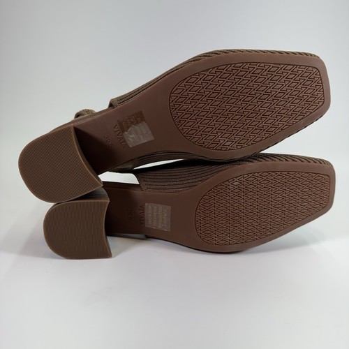 Sandali VIVAIA Melody marroni in maglia punta quadrata tacco grosso slingback 39,5 US 8,5 - Foto 4 di 5