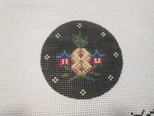 ROUND ORNAMENT-KELLY CLARK-HANDPAINTED NEEDLEPOINT CANVAS