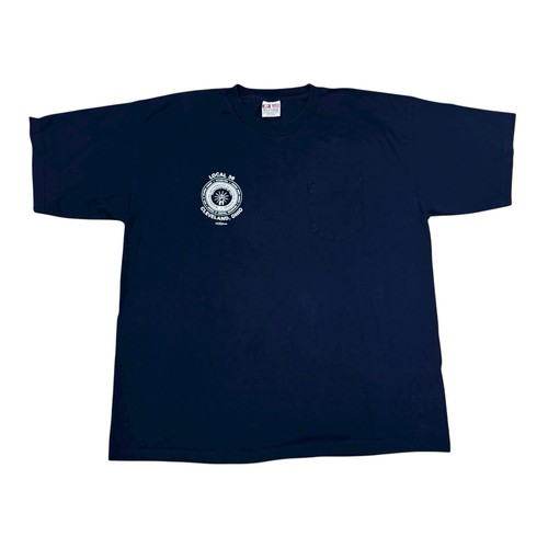 Electricians IBEW Local 38 Cleveland Ohio Tee Shirt Men Size 2XL Navy Logo Print - Picture 2 of 9
