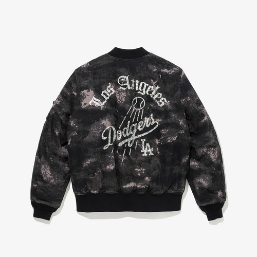 New Era X Alpha Industries MLB LA Dodgers MA-1 Jacket, Black Camo - Picture 3 of 15