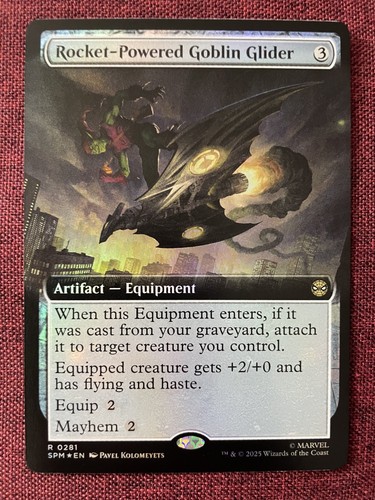Rocket-Powered Goblin Glider FOIL EXTENDED NM/M MTG Spiderman Magic Karte