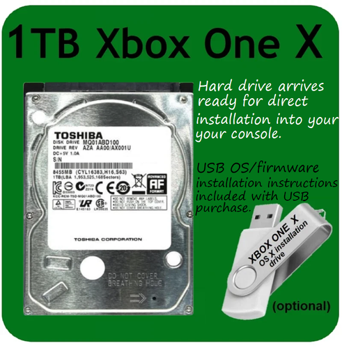 Xbox One X Intern 1TB HGST HD-Laufwerk Ersatzteil SATA USB OS Option - Bild 8 von 10