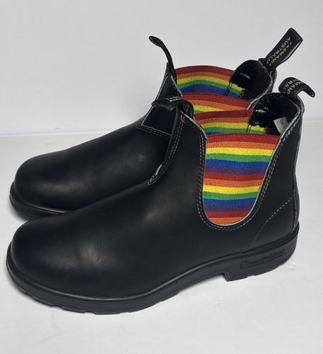 Stivali Chelsea Blundstone Originali 2105 Pelle Nera Arcobaleno Uomo 9 Donna 11 - Foto 3 di 13