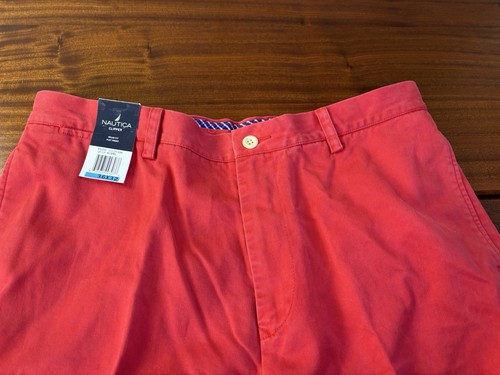 NAUTICA HERREN CLIPPER HOSE 36X32 ROT RELAXED FIT CHINO 100% BAUMWOLLE KHAKI - Bild 5 von 13