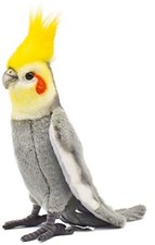 HANSA Cockatiel Grey Bird Plush Toy BH6470 Stuffed Animal Realistic Wildlife8in