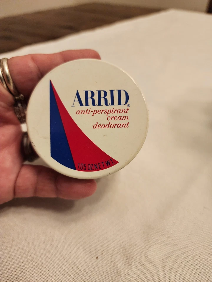 Arrid Extra Dry Anti-Perspirant Deodorant Cream .75oz  Empty Glass In Good Cond - Image 3 of 4