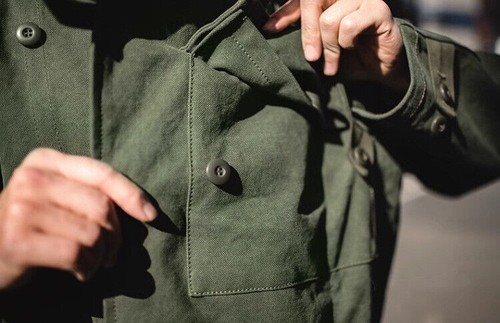 Cotton Vest Jacket Military Men's Vintage Swedish Motocycle Jacket Coat Workwear - Picture 6 of 14