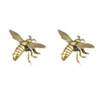  2 Pieces Bee Figure Diy Car Tabletop Decoration Small Brass Figurine