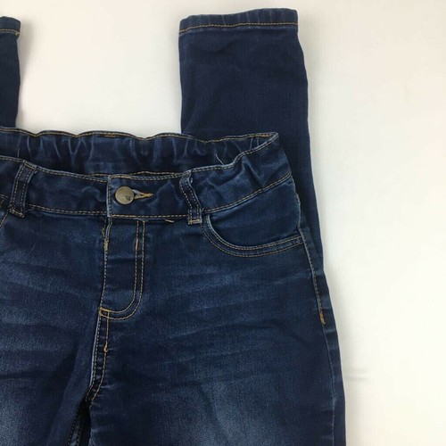 Total Girl Girls Skinny Jeans Blue Medium Wash Whiskered Pockets Stretch 16 Reg - Picture 2 of 10