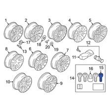 For BMW 535i GT xDrive 2011-2017 BMW 36136776076 Wheel Lock Set