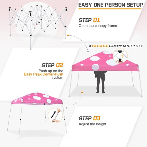 10x10 Slant Leg Pop-up Canopy Tent Easy One Person Setup Instant Outdoor Beac... - Picture 2 of 8
