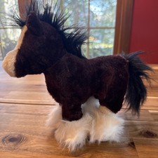 Webkinz Clydesdale Brown Horse Plush  9" HM139 Ganz Stuffed Animal NO Code