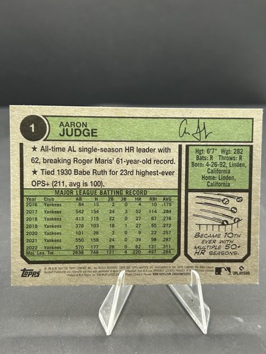 2023 TOPPS HERITAGE AARON JUDGE HOME RUN KING BASE #1 YANKEES - Bild 2 von 2