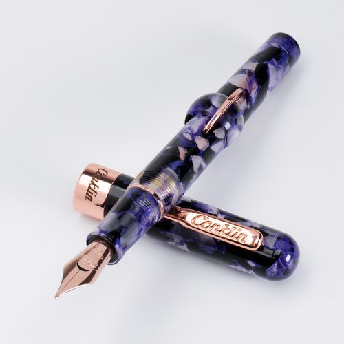 Conklin Mark Twain Crescent Filler Fountain Pen, Purple Fusion & Gold, New - Picture 2 of 2