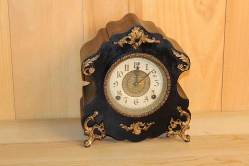 Ausgefallene antike Ingraham 8 Tage Gonging Manteluhr ~ Anfang 1900 ~ gewartet - Bild 4 von 12