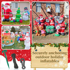 27 Pieces Plastic Inflatable Stakes Set, Include Tent Stakes, Tethers Ropes a...