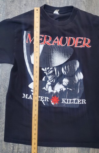 Vintage Y2K MERAUDER - MASTER KILLER T-Shirt ~Black~Large~Alstyle Tag~ Metalcore - Picture 3 of 6