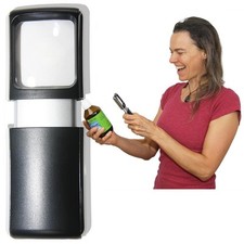 EASY MAGNIFIER Small-Magnifying-Glass With LED-Light 3x Lighted-Pocket Hand Held
