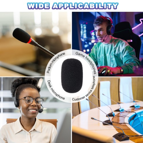 10 Pcs Mini Foam Microphone windscreen, 17x27mm Black Mic Cover - Zdjęcie 5 z 5