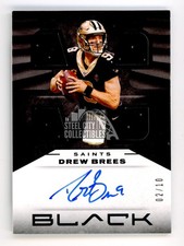 Drew Brees 2020 Panini Black Autograph Jersey Card #11 02/10