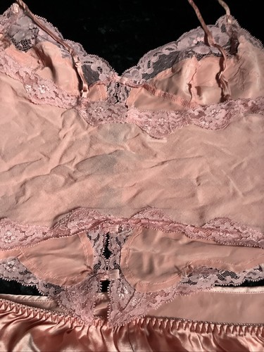 Vintage Victoria’s Secret Silk Satin & Lace Cami & 1/2 Slip Lingerie Set - Picture 5 of 6