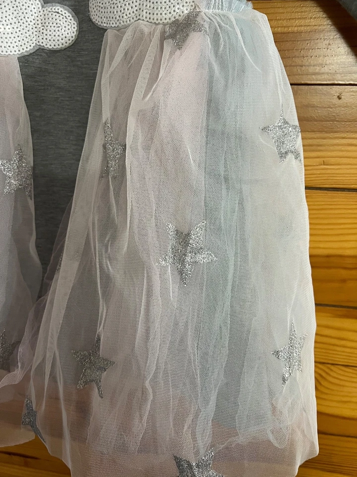 Halabaloo Rainbow Clouds Stars Tulle & Sequin Dress EUC Girls Size 5 - Image 4 of 4