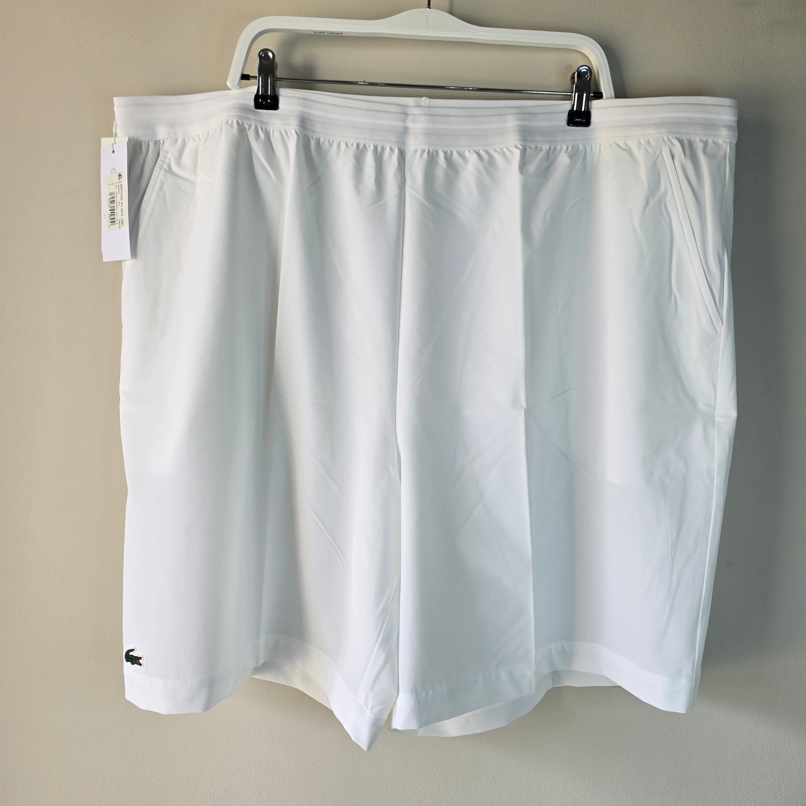Lacoste Sport Mens White Tennis Shorts Regular Fit 3XLB GH1555-51 NWT