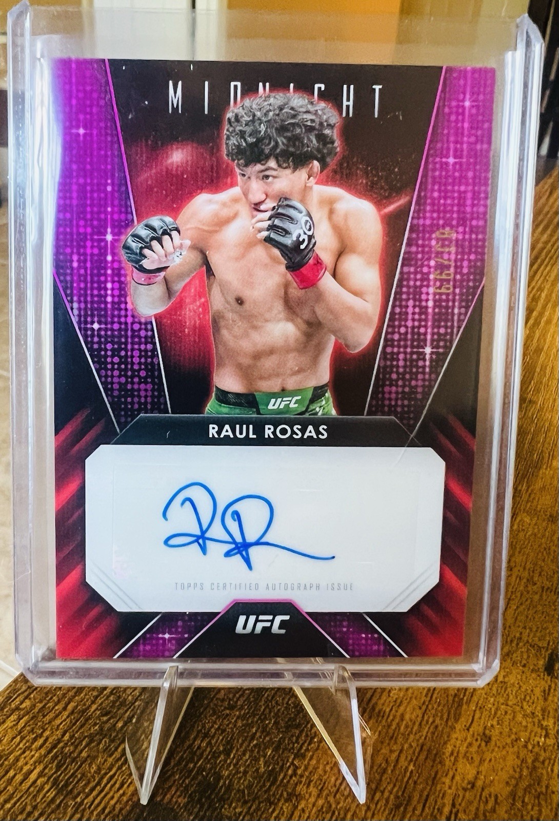 Raul Rosas 2024 Topps Midnight UFC Glimmer Graphs Twilight Parallel 83/99