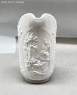 Milk Glass White Windmill & Cabin Scene Small Pitcher Creamer Vintage