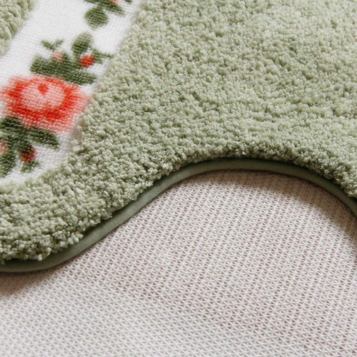 Bath Rug Soft Shag Floral Rose Bathroom Rugs Washable Non-Slip Bath Mat for H... - Picture 6 of 8