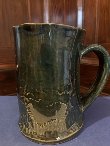 Pottery Pine Tree Forest Coffee Mug with Sturdy Handle Green - Picture 1 of 7