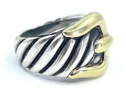 Authentischer David Yurman Schnallenring 18 Karat und Sterlingsilber 925 Größe 6 - Bild 2 von 5